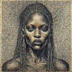 Afrofuturism detailed aesthetic horror portrait painting titled 'Face of grief' description 'Order of the occult zulu princess' portrait, character design, worn, dark, extremely high detail, photo realistic, pen and ink, intricate line drawing by Jamie Hewlett and Egon Schiele,