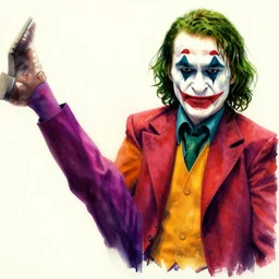 bilateral half split portrait, walter white, the joker, color ink paint