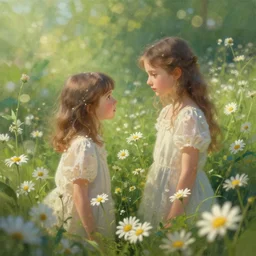 beautiful digital matter cinematic painting of whimsical botanical illustration daisies and bokeh by greg rutkowki and alena aenami artstation
