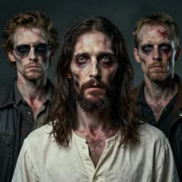 portrait of zombie jesus by karol bak, james jean, tom bagshaw, rococo, sharp focus, trending on artstation, cinematic lighting, hyper realism, octane render, 8 k, hyper detailed.