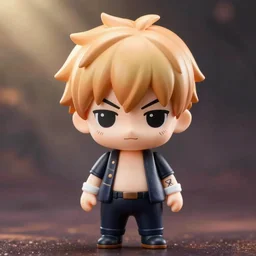 Genos, An anime Nendoroid of Genos from One Punch Man, black-colored eyes , figurine, detailed product photo