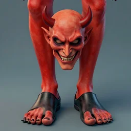 portrait of the devil wearing toe shoes ( vibram five fingers ), digital art, technicolor, grim - lighting, high - contrast, intricate, elegant, highly detailed, centered, digital painting, artstation, concept art, smooth, sharp focus, illustration, artgerm, anime, alphonse mucha, x japan