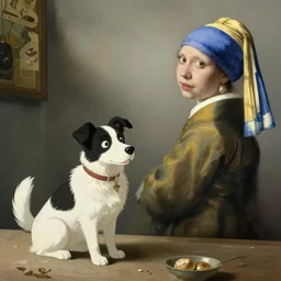 dog by moebius and atey ghailan by james gurney by vermeer by George Stubbs in the of style anime by Lim Heng Swee photo of a dog