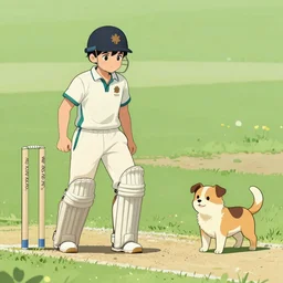 cricket with a dog and cat