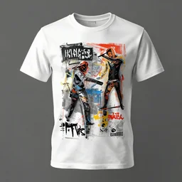 t - shirt mockup, 3 d, hyper - realistic, basquiat style print