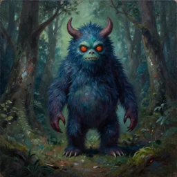nizovtsev victor painting of a strange monster in a forest