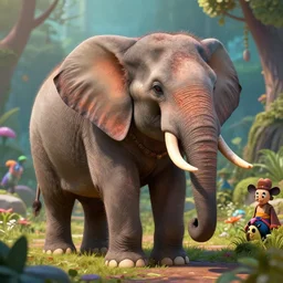 a cute fantasy elephant, fine details, vibrant setting, realistic shading, art style by ilya kuvshinov, katsuhiro, artgerm, jeremy lipkin, michael garmash, nixeu, unreal engine 5, radiant light, ultra detailed, intricate environment