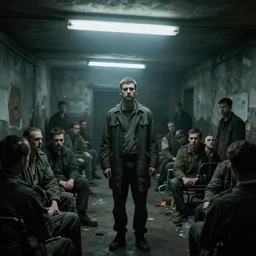 forced labour odyssey under fluorescent light hell, advanced, photorealistic, realistic, dramatic lighting, in the style of stefan bakałowicz, 8 k resolution