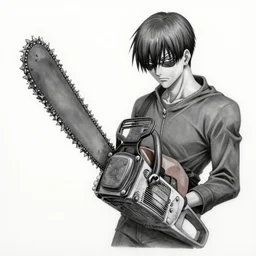 graphite art of chainsaw man, detailed character drawing, ito junji, yoshitaka amano