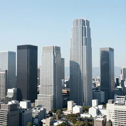 city center. the city is a mix of los angeles and tokyo