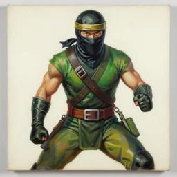 1 9 7 9 retro box art. ninja. keith parkinson. oil on canvas