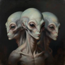 three quarter view, nonhuman extraterrestrial portrait, whole head, 3/4 view, dramatic lighting, painted by andreas rocha