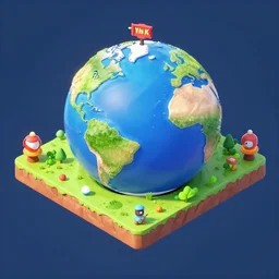 isometric  Spaceship Earth, VMK,  YoWorld, game level, environment, pre-rendered, 3d render, eevee, NPR, cartoon