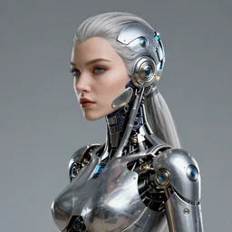 half - body - portrait of a mechanical cyberpunk female android, intricate, elegant, super highly detailed, professional digital painting, artstation, concept art, smooth, sharp focus, unreal engine 5, photorealism, hd, 8 k, cinema 4 d, 3 d, beautiful, cinematic, art by artgerm and greg rutkowski and alphonse mucha and loish and wlop