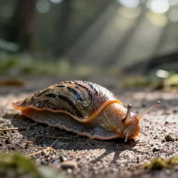 a realistic image of a slug that looks like Donald Trump