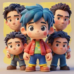 cuddly colourful caricature - 3 d vfx art - of anime, art style by zdzisaw beksinski, tadanori yoko & hsiao - ron cheng, character concept art, unreal engine render, digital illustration, sharp, intricate detail, volumetric light, ray tracing, soft light, claymation style, symmetric, acrylic on canvas, pinterest, artstation, beh