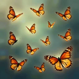 monarch butterfly migration by disney concept artists, backlit, glowing, godly light, blunt borders, rule of thirds