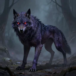 ghoul wolf, creature, cryptid, Fantasy Art