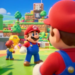 super mario 6 4, cinematic shot, over the shoulder point of view, cinestiill 8 0 0 t