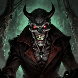 evil doge laughing maliciously, horror, lovecraft