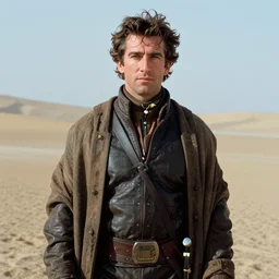 a film still of mel gibson starring as paul atreides, dune 1 9 8 4, portrait, medium shot, ektachrome, f / 2. 8