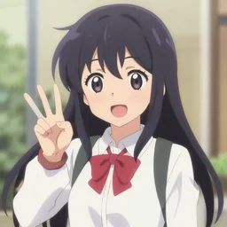 anime girl waving her finger, anime art