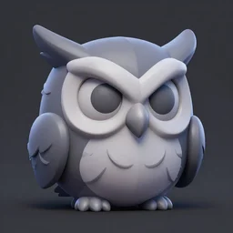 owl head, stylized stl, 3 d render, activision blizzard style, hearthstone style, spyro style