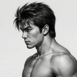 hyperdetailed profile portrait of a realistic street fighter sagat, grayscale, by greg rutkowski, highly detailed, digital painting, artstation, smooth, sharp focus illustration, artstation hq. intricate, elegant, 8 k, unreal engine. art by wlop and artgerm and ayami kojima. dan mumford, tomokazu matsuyama, takato yamamoto