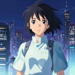 miracle symphony x nightcore by haruko ichikawa, ( ( makoto shinkai ) ) scenic upper body, technological optimism, pixiv