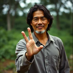 in his right hand, 6 0 mm portrait photo