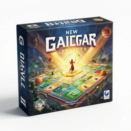 contemporary new Gaia Project board game box design, realistic, dynamic lighting, volumetric lighting, high detail render, 4k, HDR