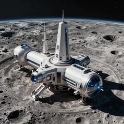 beautiful epic matte painting of a space base set in a moon crater, cinematic, hyper realism, high detail, 8 k, vibrant color, by donato and rutkowski and robert mccall