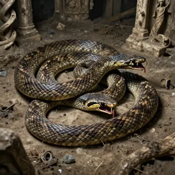epic ultra - detailed snake infestation in the sedlec ossuary