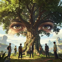 highly detailed vanishing world tree - point of eyes, in gta v, stephen bliss, unreal engine, fantasy art by greg rutkowski, loish, rhads, ferdinand knab, makoto shinkai and lois van baarle, ilya kuvshinov, rossdraws, tom bagshaw, global illumination, radiant light, detailed and intricate environment