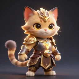 super cute fantasy cat warrior 3D concept art by gediminas Pranckevicius, anthropomorphic, glowing effect, ornate, dynamic, centered, sharp focus, beautiful detailed, face very realistic, Game Art!!, hyper detailed, no background, cartoon, cinematic, raytrace, Trend on artstation, C4D