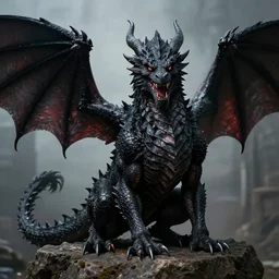 Portrait of a terrible black dragon by glenn rane