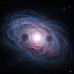 deep space photograph of a neblua that looks like eyes looking back at you, trending on / r / space