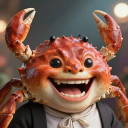 incredibly realistic, too detailed closeup face of grinning happy horseshoe crab minister, bump mapping, global illumination, unreal engine 5, 8 k, bokeh, d & d digital art, mark ryden, rob gonsalves