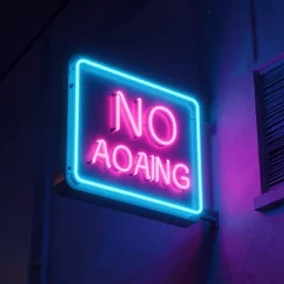 a neon sign that says no vacancy on the side of a building, cyberpunk art by elsa bleda, unsplash, postminimalism, glowing neon, neon, retrowave