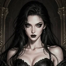 the portrait of neutral evil fallen female dark knight vagabond as absurdly beautiful, gorgeous, elegant, sophisticated, realistic sensual gravure idol, an ultrafine hyperdetailed illustration by kim jung gi, irakli nadar, detailed face, intricate linework, octopath traveler, final fantasy, unreal engine 5 highly rendered, detailed and intricate environment