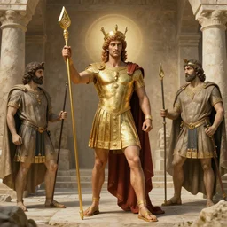 a scene depicting the myth of king cadmus