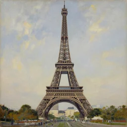 one eiffel tower structure made by zaha hadid, oil painted by edouard manet