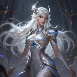 a beautiful white haired pyromancer princess, league of legends arcane, intricate, elegant, highly detailed, digital painting, artstation, concept art, smooth, sharp focus, cyberpunk darksynth, 8 k, by ruan jia and ilya kuvshinov and krenz cushart