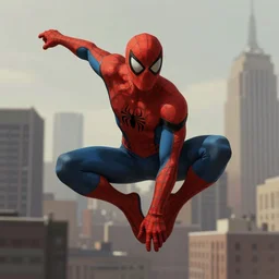 matte painting character portrait of spider man swinging through new york city doing an action pose, digital illustration, concept art, digital painting, illustration, amazing value control, 8 k, realistic colors, muted colors, dramatic lighting, ultra detailed, minimal artifacts, unreal engine 5, cinematic camera