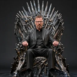 “ very very intricate hyperrealistic photo of a walter white on the iron throne, detailed studio lighting, award - winning crisp details ”