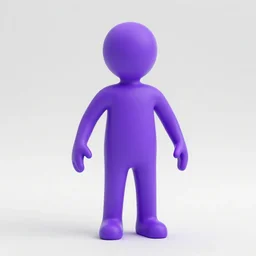 purple miniature man, 3 d render
