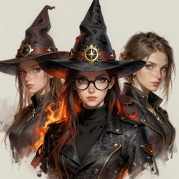 witch, fire emblem, witchhat, glasses, turtleneck, art by artgerm and greg rutkowski and magali villeneuve, portrait, d & d, fantasy, highly detailed, digital painting, trending on artstation, concept art, sharp focus, illustration