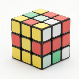 studio photography of an unsolved 3 x 3, 3 by 3, rubik's cube, 8 k, 4 k uhd, realistic, hyper realistic, super detailed, very detailed, detailed
