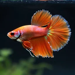 orange crowntail betta splendens