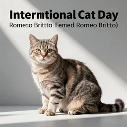 Cats celebrate international Cat Day by Romero Britto